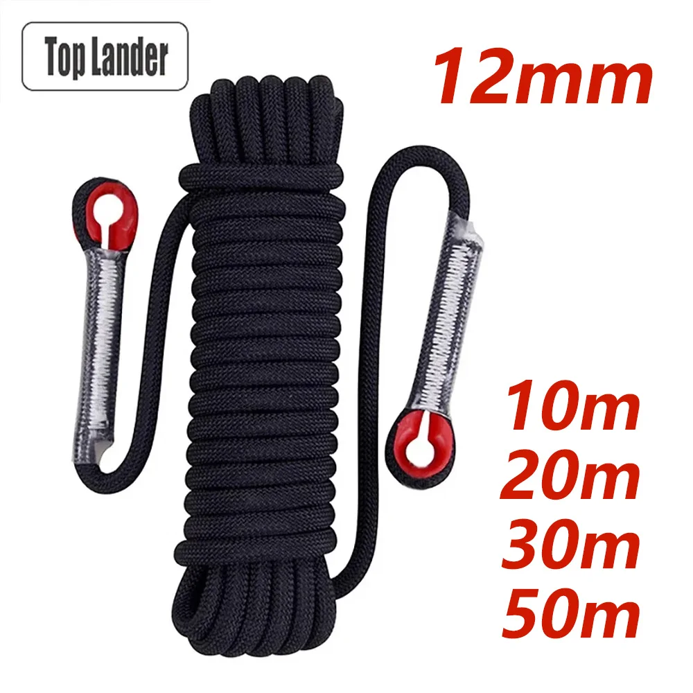 12mm Sicherheit Leben Seil Klettern Seil Statische Rock Bergsteigen Seil Outdoor Survival Feuer Flucht Auto Rettung 10m 20m 30m 50m Image