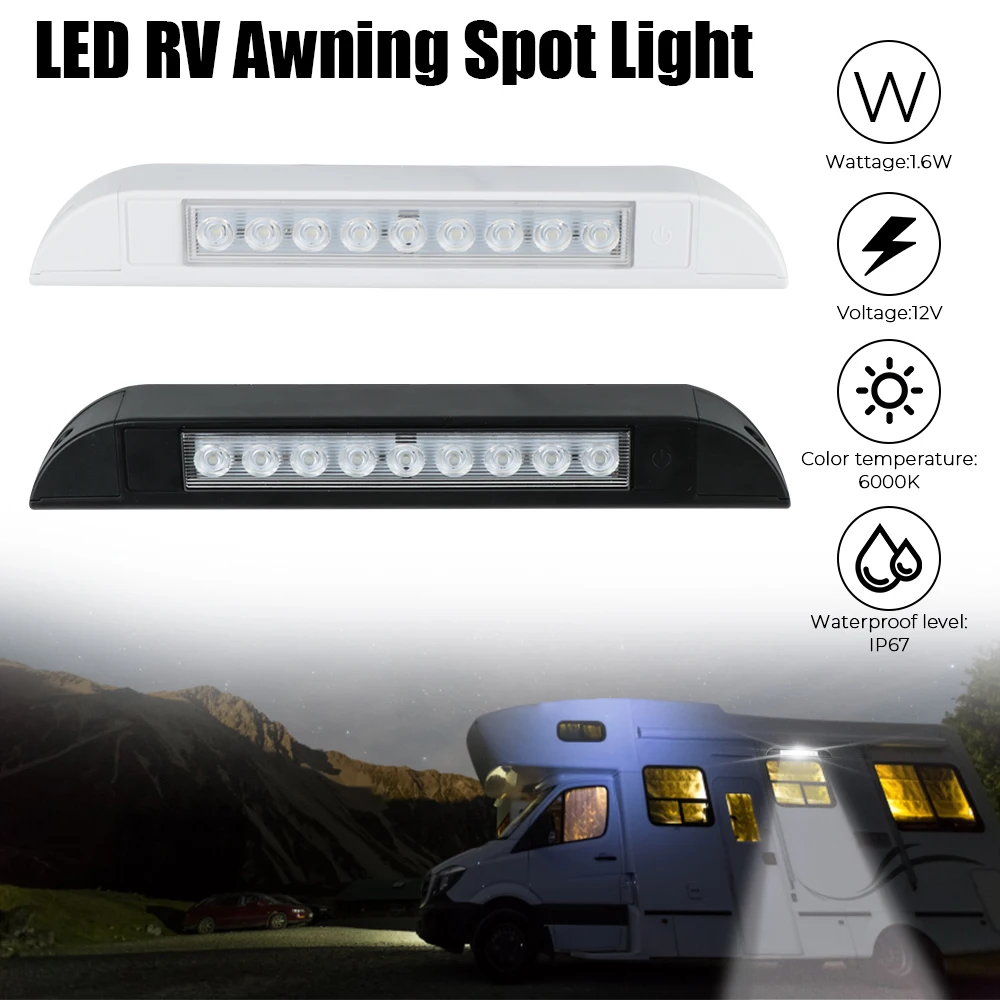 RV Yacht Deckenleuchte für den Innenbereich für Wohnmobil, Wohnwagen, Innenwandleuchten, 12 V, Outdoor-Camping-Lichtleiste, 6000 K LED-Markisen-Spot-Licht