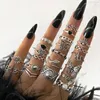 21-teiliges Set Punk-Stil, Schmetterlingsherz, Edelstahlring und Tai Chi-Design, Multi-Element-Schlangenringe-Set, Nadelstitutei Жectura Alem