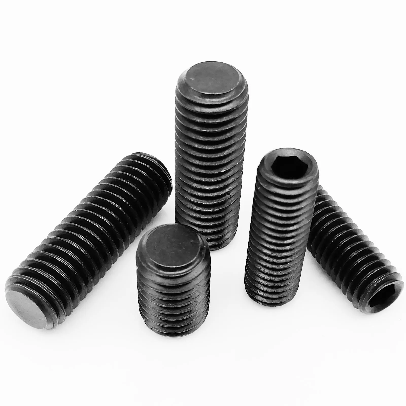 50 Stück DIN913 Sechskant-Innensechskant-Innensechskant-Gewindestift-Gewindestift M2 M2,5 M3 M4 M5 M6 M8 schwarzer legierter Stahl der Güteklasse 12.9 Image