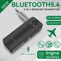 Ricevitore trasmettitore audio Bluetooth 5.4 2 in 1 3.5MM AUX Hifi Stereo Music Wireless Adapter con microfono per auto, aereo, TV, PC, cuffie, altoparlante【Adatto per audio aereo】