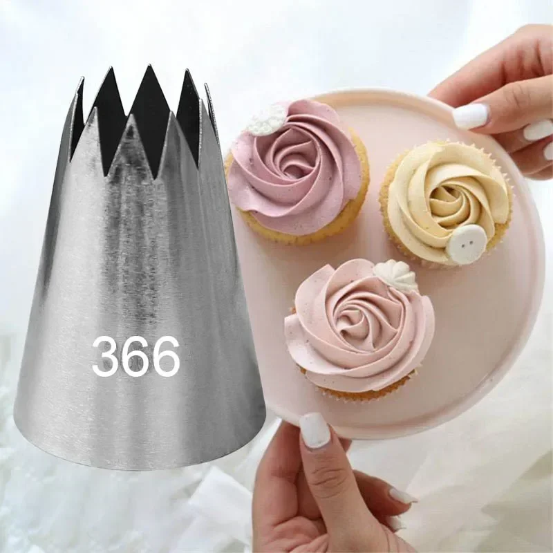 # 366 großer offener Stern für DIY Meringue Cookies Spritztüse Kuchendekorationswerkzeuge Edelstahl-Eiscreme-Gebäck-Spitzen Image