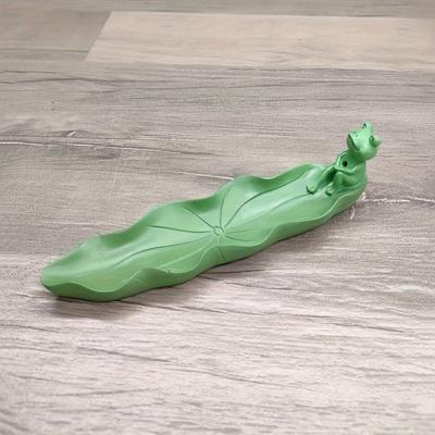 TEMU 1pc Creative Cartoon Japanese For Lotus Leaf Frog Line Incense, Insert Incense Holder , Indoor Home Desktop Incense Holder