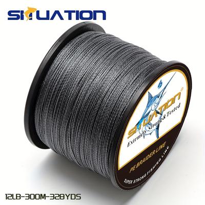 TEMU 300m/328yds 500m/546yds Ultra Strong Fishing Line, 4-strand Multi Wire Pe Wear-resistant Braided Wire, 12 25 40 60 80 100 Lb Smooth Long Casting