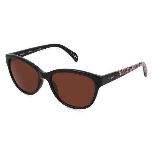 Ted Baker 1605 Damen-Sonnenbrille Vollrand Butterfly Acetat-Gestell, schwarz