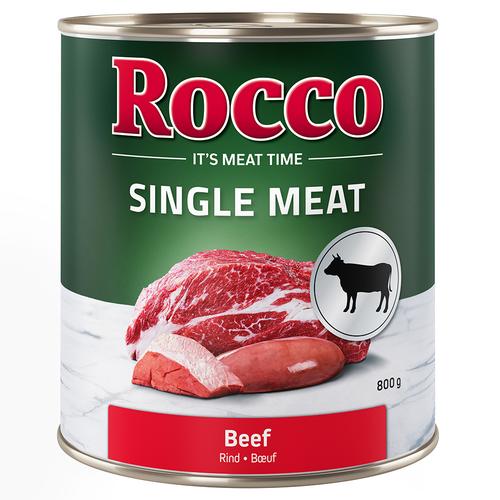 6x800 g Rocco Single Meat Hundenassfutter Rind