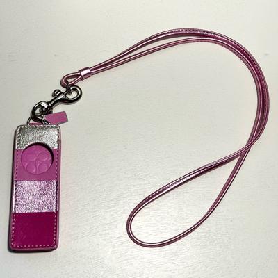Coach Accessories | Coach Ipod Mini Shuffle 1st Gen Leather Case Lanyard | Color: Pink/Silver | Size: Os