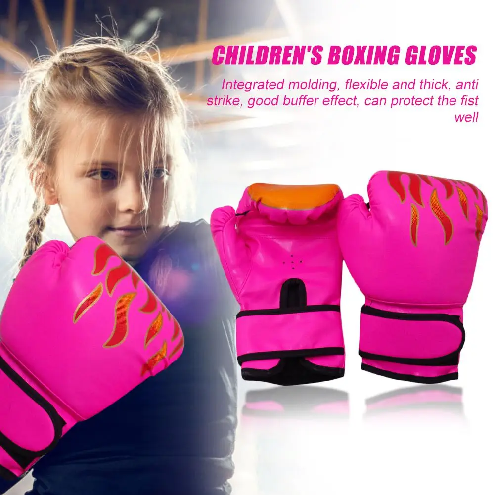 2 Stück Kickboxen Boxhandschuhe Atmungsaktive Kinder Kinder Muay Thai Kampfhandschuhe Image
