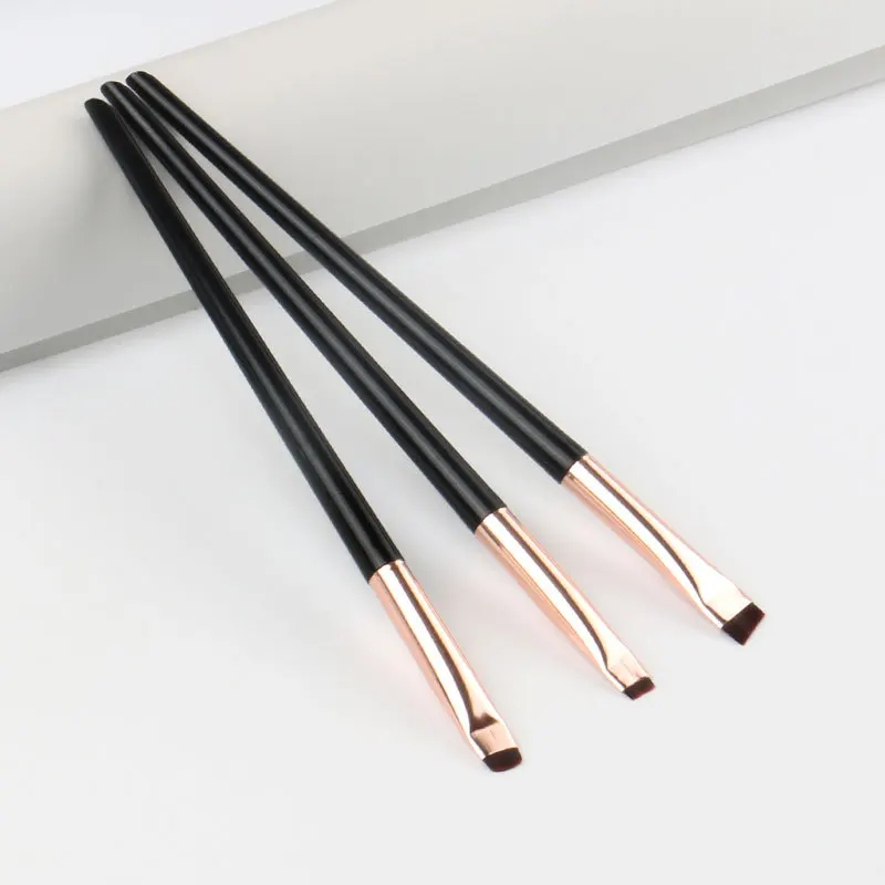3Pcs Sichel Klinge Eyeliner Pinsel Ultra Dünne Flache Feine Eye Liner Make-Up Pinsel Flache Eyeliner Pinsel Augenbraue Make-Up Pinsel werkzeug Image