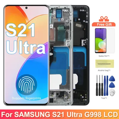 AMOLED S21 Ultra Screen Assembly for Samsung Galaxy S21 Ultra 5G G998B G998B/DS Lcd Display Touch