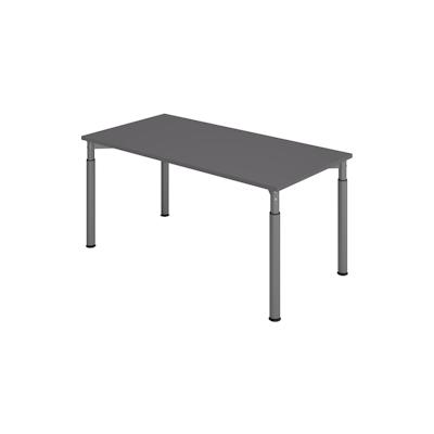 bümö höhenverstellbarer Schreibtisch 160x80 cm in graphit, Gestell graphit - PC Tisch höhenverstellbar & groß, höhenverstellbarer Tisch Büro, großer Image