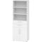 bümö Aktenregal & Schrank abschließbar, Büroschrank Regal & Schubladen Kombination Holz 80cm breit in Graphit/Nussbaum - Schrank für's Büro &