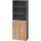 bümö Aktenregal & Schrank abschließbar, Büroschrank Regal & Schubladen Kombination Holz 80cm breit in Graphit/Buche - Schrank für's Büro &
