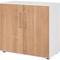 bümö Aktenschrank abschließbar, Büroschrank Holz 80cm breit in Weiß/Nussbaum - abschließbarer Schrank mit Aktenregal für's Büro & Arbeitszimmer, Büro