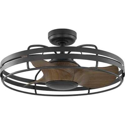 Progress Lighting 266661 - 26" Graphite 3 Graphite Blade Remote Control Indoor/Outdoor Ceiling Fan (THREE-BLADE 26 IN CEILING FAN REMOTE CONTROL WALL BRACKET BATTERY INCLUDED )