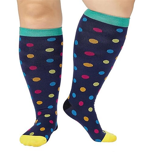 Kompressionssocken in Übergröße, Sportsocken, Laufsocken, 1 Paar, Farbblock-Socken, atmungsaktiv, schweißableitend, bequem, für Fitnessstudio, Training, Fußball, Laufen, Joggen, Radfahren, Sport, Herz Image