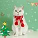 Cat Scarf Pet Christmas Scarf Festive Knitting Accessories Knitting Cat Scarf Collar Pet Cat Chai Dog Knitted Snowflake Plaid Rabbit Wool Scarf Keep Warm Christmas Puppy Bow Ties for Small Boy Dogs