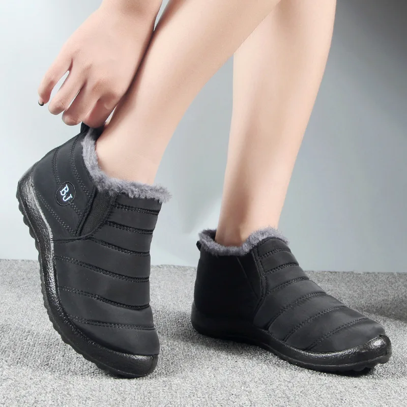 Schnee Frauen Stiefel Mode Unisex Schuhe Slip Auf Plattform Schuhe Für Frauen Stiefeletten Wasserdichte Plüsch Winter Schuhe Botas Mujer