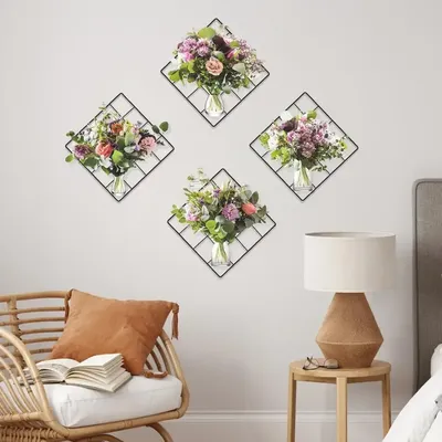PVC Wandt attoo glatte Oberfläche Aufkleber lebendige 3D Blumenstrauß Aufkleber für Büro Küche Dekor Image