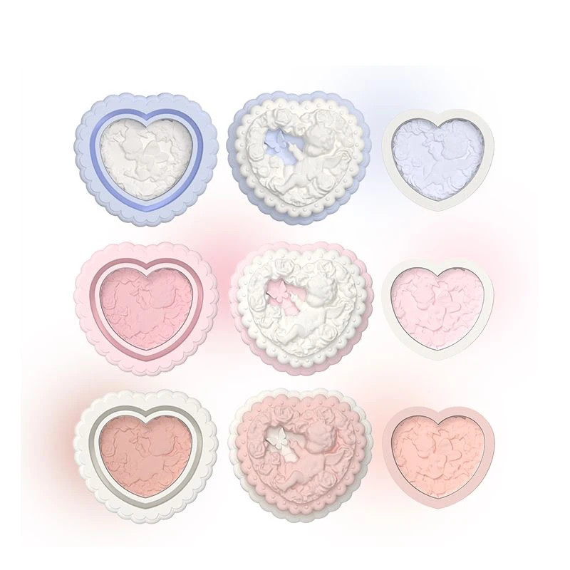 Makeup Blush Angel Relief Puder Rouge Doppelte Farbe Aprikosenrauch Tierversuchsfreies Puder Rouge – Form, Kontur und Highlight-Gesicht Image