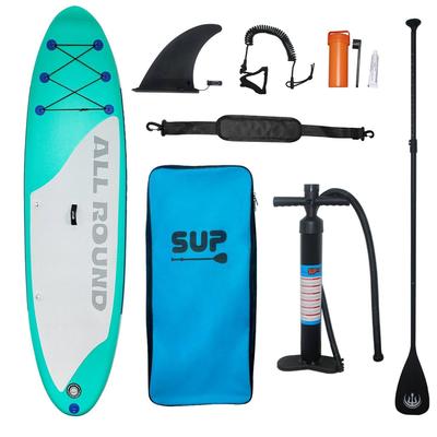 Inflatable Stand Up Paddle Board includes Paddle, Pump, and Accessories