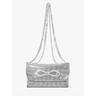 Stunning Silver Rhinestone Clutch with Chain Strap – Elegant Evening Bag with Unique Bow Design