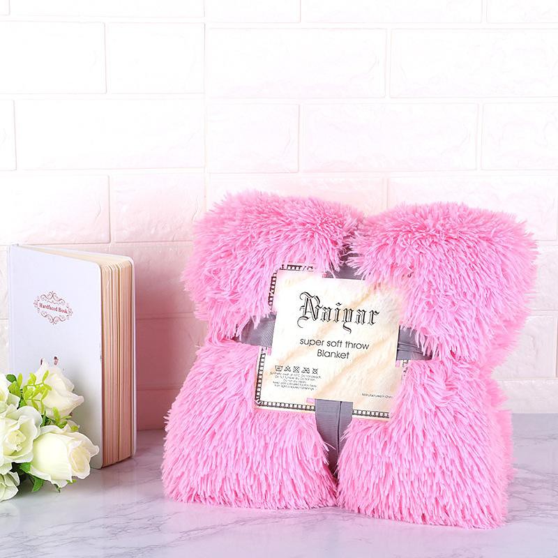 Soft Fuzzy Faux Fur Throw Blankets,Solid Reversible Lightweight Long Hair Shaggy Blanket,Fluffy Cozy Plush Comfy Microfiber Fleece Blankets Decoration for Couch Sofa Bed