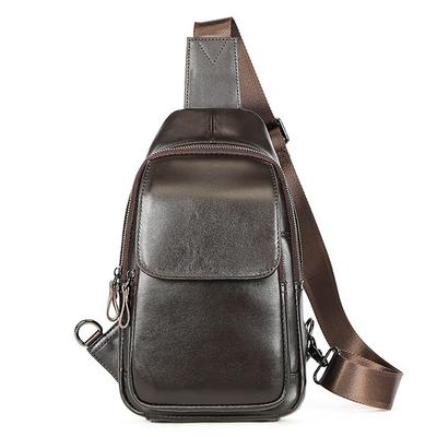 Men's Black Leather Crossbody Sling Bag with Multiple Compartments – Stylish and Functional Shoulder Bag for Travel and Daily Use