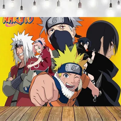 Cartoon Animation Naruto Photography Background Banner for Kids Birthday Baby Shower Home Bedroom