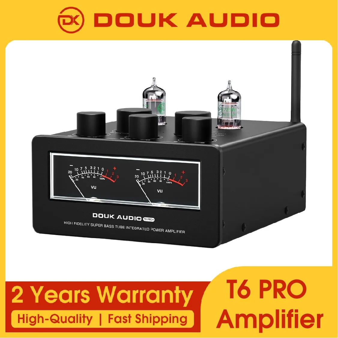 Douk Audio T6PRO HIFI TPA3255 Tube Amplifier Bluetooth JAN5725 Vacuum Tube Power Amp 300W+300W with VU Meter