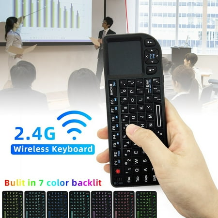 Xinyolin A8 2.4GHz Mini Backlit Wireless Keyboard Air Mouse Touchpad for Projector TV Box