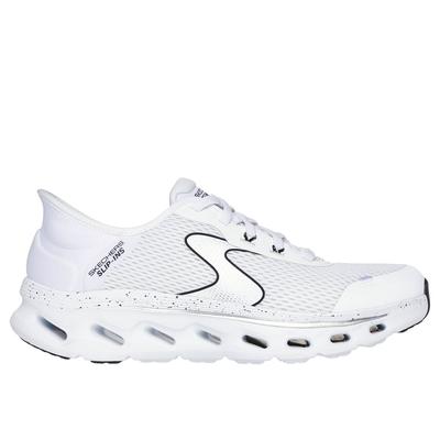 Skechers Women's Slip-ins: GO WALK Glide-Step 2.0 Hands Free Slip-ins Sneaker | Size 8.5 | White/Black | Textile/Synthetic | Vegan | Machine Washable