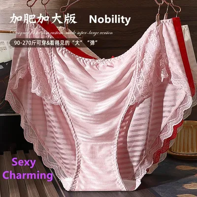 Calcinhas feminina Licht luxus dessous übergroßen unterwäsche frauen high-end calzones para mujer spitze eis seide sexy höschen frauen