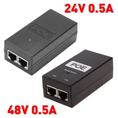 24V/48V 0.5A Desktop POE Power Injector Ethernet Adapter Surveillance CCTV for IP Camera Power Supply With Security Protection