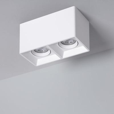 Efectoled - LED-Deckenleuchte Quadratisch Doppelt Weiss mit GU10 Glühbirne Space 4000K Neutralweiß Image