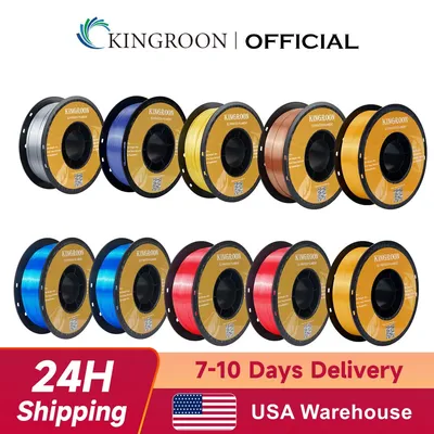 KINGROON 5KG 10KG Silk PLA Filament 1.75mm For 3D Printer, Metal-Like Shiny Consumable 1kg (2.2lbs)