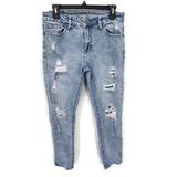 American Eagle Outfitters Jeans | American Eagle Light Wash Distressed Skinny Jeans In Size 30x30 | Color: Blue | Size: 30