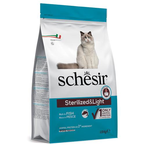 Sparpaket: 2x1,5kg Schesir Sterilized mit Fisch Katzenfutter trocken