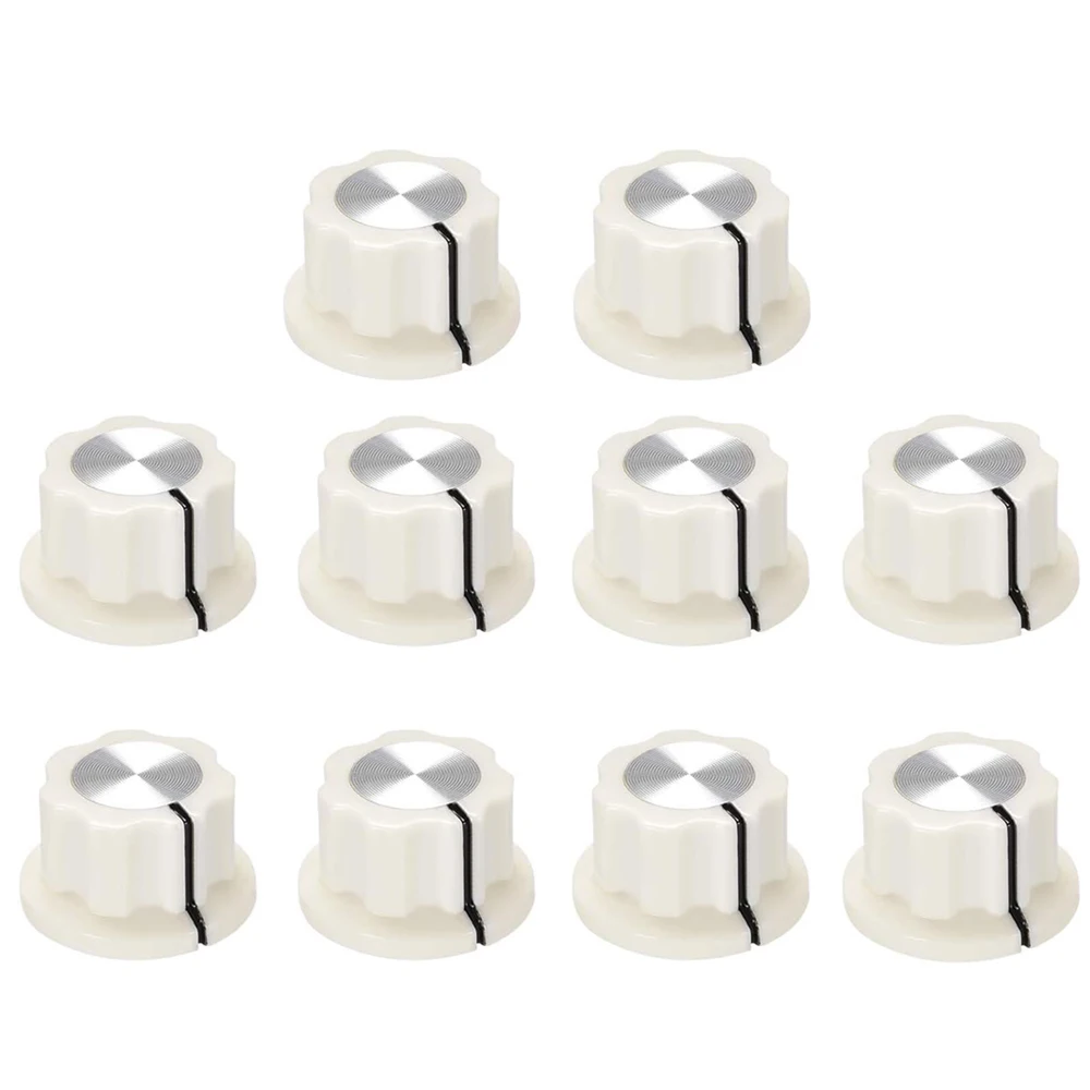 DAIERBUMP 10PCS 6,35mm Welle Loch Potentiometer Lautstärkeregler Drehknöpfe Effektpedal Knöpfe Für E-gitarre Verstärker Image
