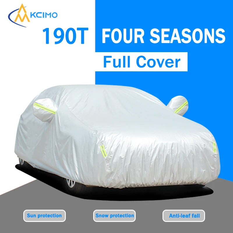 Nuovo 190T Copertura per auto Protezione esterna Copertura per neve esterna completa Parasole Copertura di protezione antipolvere Universale per berlina Hatchback
