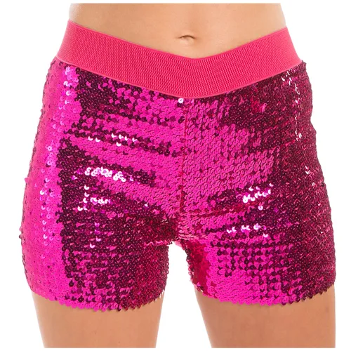 Pailletten-Hotpants, pink