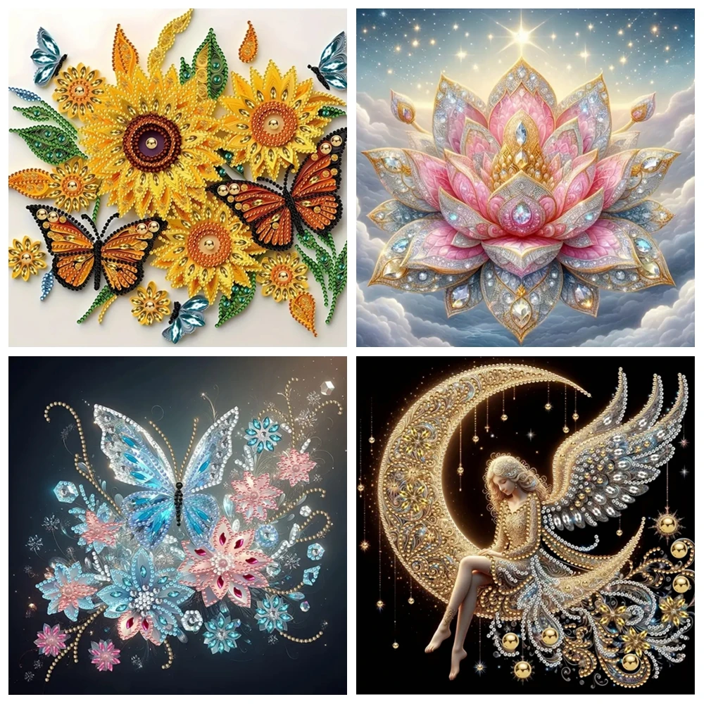 1 pièce/ensemble bricolage forme spéciale diamant Art fleurs diamant Art peinture photos cristal strass diamant peinture pour adultes