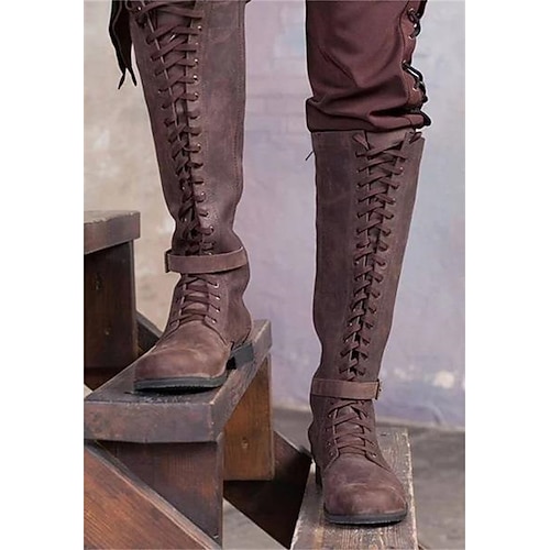 Retro Vintage Mittelalterlich Renaissance Schuhe Stiefel Ritter Kreuzritter Kostüm Damen Seeräuber Steampunk Halloween Karneval Maskerade Veranstaltung / Fest Maskerade Erwachsene Schuhe Image