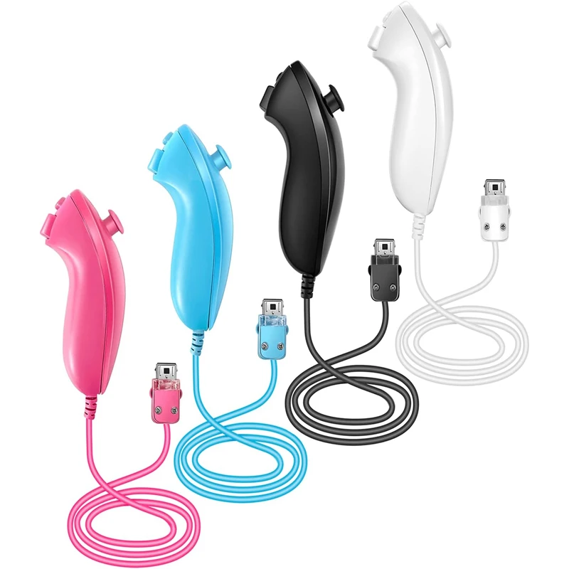 5 colors Nunchuck Joystick For Nintendo Wii Game Controller Hand Curved Game Handle Controller For Wii Gamepad Accessories