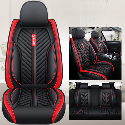 TEMU Car Seat Waterproof Set Five-seater Pu Leather Pu Leather Full Enclosure Seat Cushion Universal Fit Comfortable Seat Cover Image