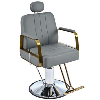 360掳 Rotation Reclining Barber Chair Salon Chair with Heavy Duty Hydraulic Pump