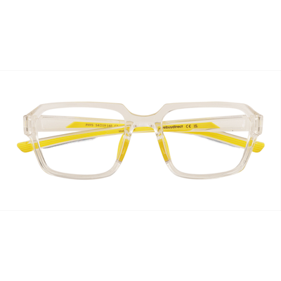 Unisex s square Clear Yellow Plastic Prescription eyeglasses - Eyebuydirect s Phys