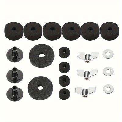 TEMU 21pcs/set Cymbal Accessories Kit - High-density Padding For Hi-hat & Cymbals, Noise-reducing Stand Covers, Secure Wing Nuts, And Sound-enhancing Washers