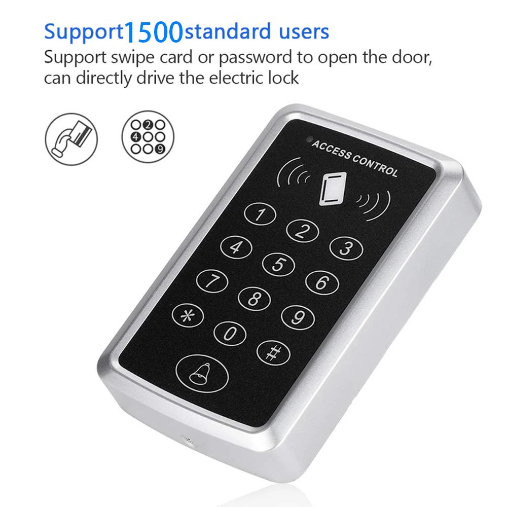 Wasserdichte 125 KHz RFID Access Control Tastatur Outdoor Regenschutz EM Kartenleser 10 stücke Keyfobs Für Tür Access Control system Image