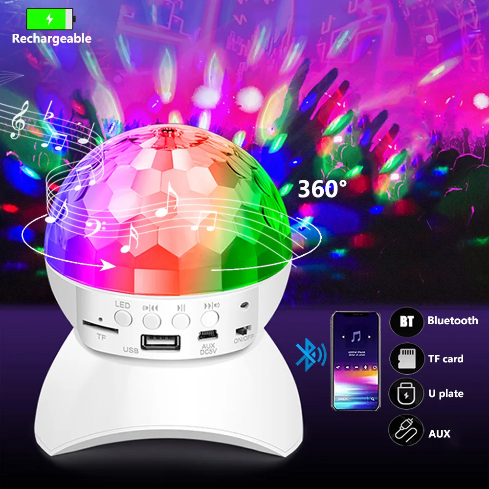 USB charging Bluetooth music light disco rotating stage light LED RGB disco ball light party wedding atmosphere light Christmas